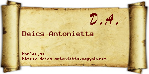 Deics Antonietta névjegykártya